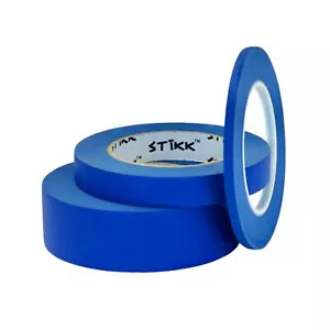 Nastro mascherante .25-.75-1.5" (1/4 3/4 1.5") x 60yd 6 mm 18 mm 36 mm STIKK Blue Painters - Foto 1 di 3
