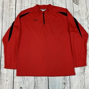Boombah Pullover Jacket 1/4 Zip Performance Size XL Athleisure Red Black Shirt - Picture 1 of 8