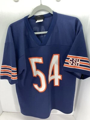 Pulôver feminino Chicago Bears Urlacher logotipo atlético azul médio vintage - Imagem 1 de 4