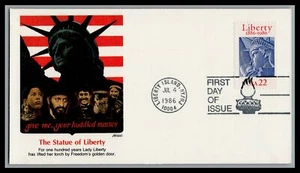 US FDC # 2224 22c Statue of Liberty Fleetwood  flag 1986, 9c799 - Picture 1 of 1