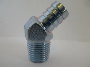 45 DEGREE FITTING 5/8" HOSE TO 1/2" NPT INTAKE MANIFOLD FITTING HEATER #4528Z - Bild 1 von 7
