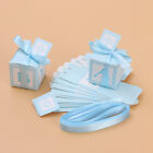 12 Sky-Blue Shower Favor Candy Boxes for Party
