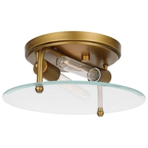 Nuvo Lighting Teton 2 Light Med. Flush Mount/60W, Brass/Clear Beveled - 60-7710 - Picture 1 of 1