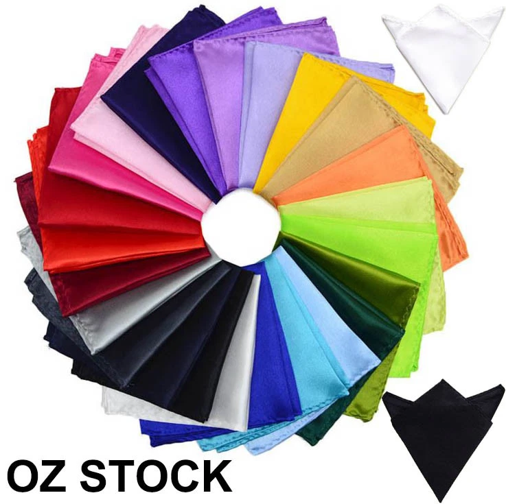 Men bridal Solid white etc Pocket Square Handkerchief Hanky Wedding Formal Hanks - image 1 of 1