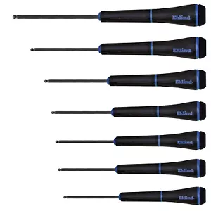 Eklind 7pc Metric Hex Screwdriver Set Ball End 1.3-5mm Comfort Grip 90607 USA - Picture 1 of 5
