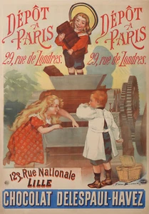 BOUISSET FIRMIN 1892 SCHOKOLADE DELESPAUL-HAVEZ ALTES POSTER - Bild 1 von 1