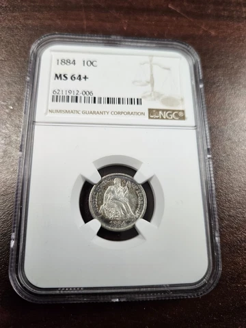 1884 10c Seated Liberty Dime NGC MS64+ Cover