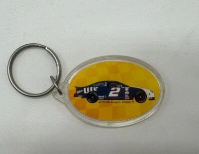 Vintage Nascar 1998 Miller Lite Key Chain Rusty Wallace #2 Blue And Yellow  - Image 1 of 3