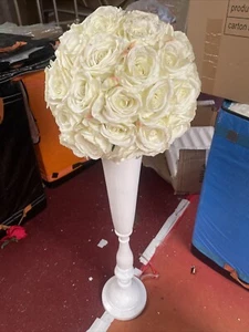White Ivory Rose Flower Centre Piece Wedding Party - Picture 1 of 2