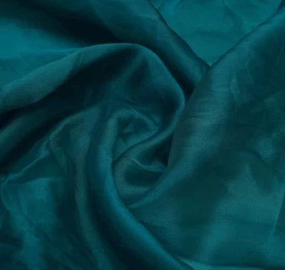 Dark Cyan Tissue Organza Fabric Cloth Material for dresses , Craft, Art  1 YARD - Image 1 of 3