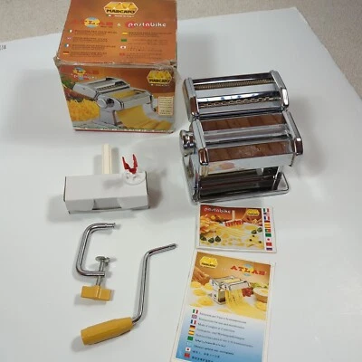 Marcato Atlas Pasta Maker Model 150 Deluxe Hand Crank Machine Made In Italy - Image 1 of 4