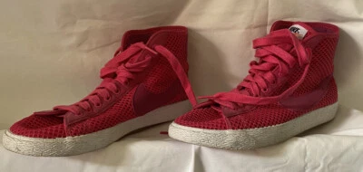 Nike Blazer Mid Mesh Trainers 579956-600 Pink/White US9.5/UK7/EUR41/CM26.5 - image 1 of 4