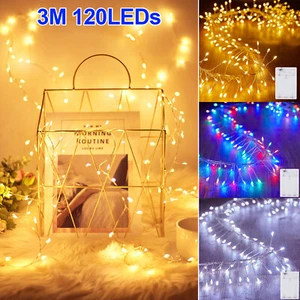 AA Battery Operated Fairy Lights 120LEDs Firecracker String Lights Waterproof - Picture 1 of 24