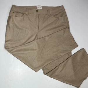 Pantalones de gamuza sintética Chicos para mujer talla 2 R EE. UU. 12 beige tostado pierna recta tiro alto - Imagen 1 de 11