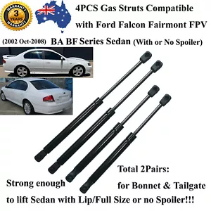4 Bonnet+Boot Gas Struts for Ford Fairmont BA BF Series Ghia 2003-2007 Sedan - Picture 1 of 8