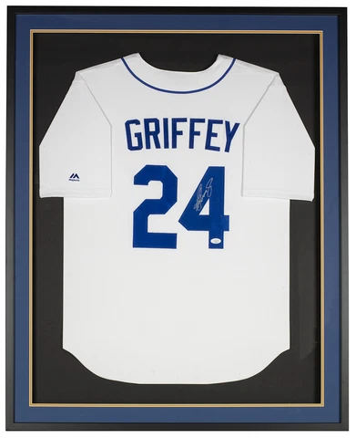 Ken Griffey Jr. Signed Framed Seattle Mariners Majestic Cool Baseball Jersey JSA Cover