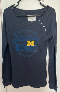 Section 101 Majestic Michigan Wolverines Long Sleeve Shirt Women's Size M* NWT - Picture 1 of 3