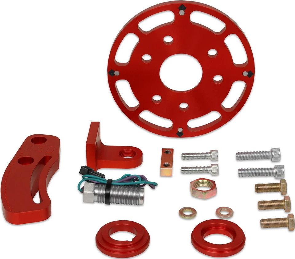 MSD CRANK TRIGGER WHEEL KIT,RED,FLYING MAGNET,6.25" DIAMETER,SMALL BLOCK CHEVY - Image 1 of 1