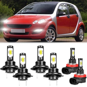 For Smart Forfour 2005-2007-6x 6000K LED Headlight High/Low+Fog Light Bulbs Kit - Bild 1 von 12