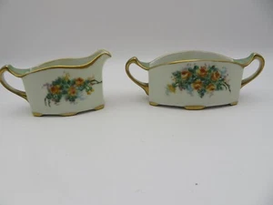 Vintage Porcelain Hand Painted Japan Lusterware Cream & Sugar Set Jean Lindeborg - Picture 1 of 10