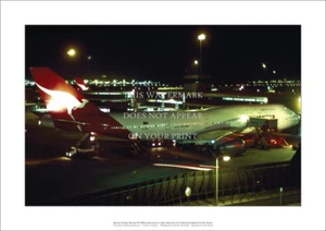 Qantas Boeing 747-338 A3 Art Print – Night Departure Sydney – 42 x 29 cm Poster - Picture 1 of 4