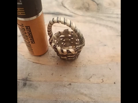 Mini Hand Woven Lidded Basket Bamboo/Grass Cover