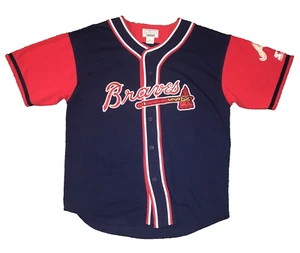 Atlanta Braves Starter Genuine Merchandise Stitched Button Up Jersey Men’s XL - Picture 1 of 6
