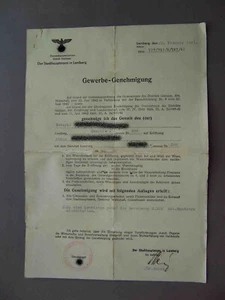Ocupación de UCRANIA 1943 Galicia, licencia comercial RARA. Documento Alemania Segunda Guerra Mundial - Imagen 1 de 5