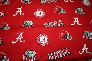 Alabama Crimson Tide Fabric Cotton Material for Face Mask NCAA 1/4 yd 9" x 44" ! - Picture 1 of 6