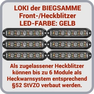 Kreuzungsblitzer 911Signal LOKI biegbar  - gelb - mit HT Zulassung | 6 Stück - Bild 1 von 11