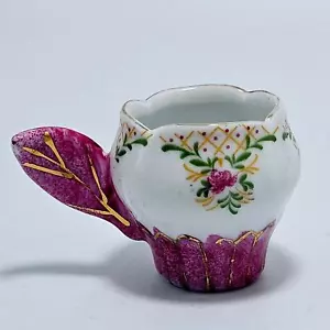 Tazza da tè in miniatura fiore devotivo Cina bordo oro - Foto 1 di 8