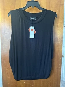 Cider black sleeveless rouched plus size tank top new size 2x - Picture 1 of 6