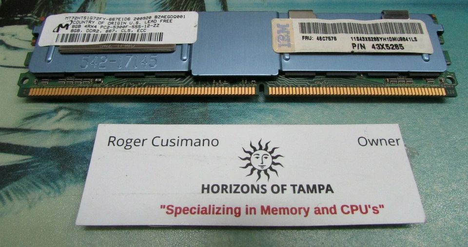 Micron MT72HTS1G72FY-667E1D6 8GB 4Rx4 PC2-5300F - Image 1 of 1
