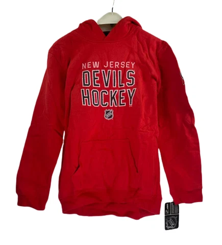 Reebok Youth New Jersey Devils  Stitch 'Em Up Pullover Hoodie-Red, Large 14/16 Cover