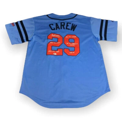 Rod Carew Signed Jersey "86 ROY/AL MVP/18x All-Star/7x Batting Champ/HOF 91" BAS - Image 1 of 4