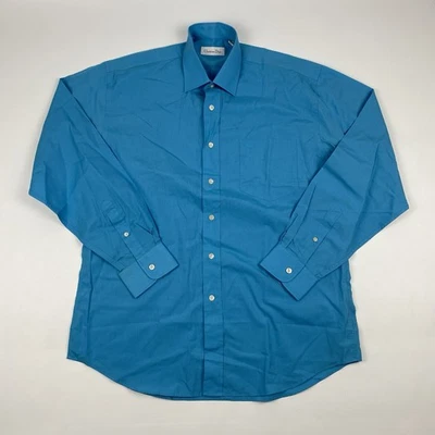 Camisa de Vestir Christian Dior Rara Lujo Azul Manga Larga Talla 41 16 Foto 1 de 4