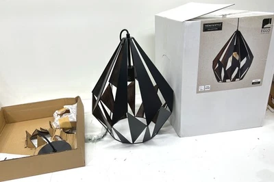 Eglo Carlton 15.13 in. W 1-Light Black and Copper Pendant Light 49878A *USED - Image 1 of 3