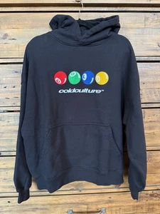 ColdCulture Hoodie Medium Black Pool Colors Billiards Cotton Pullover Logo NWT - Picture 1 of 14
