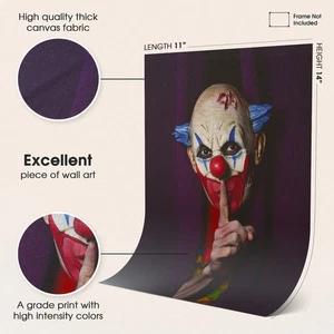 Gruseliger Clown - Pennywise - Leinwandbild: Gruseliges Gothic Halloween Wandbild 11 x 14 - Bild 1 von 5