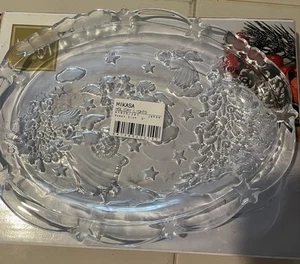 Neu Mikasa 9" Süßigkeitenschale Weihnachtsbeleuchtung ovales Glas Tablett Weihnachten Engel - Bild 1 von 5