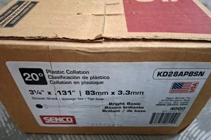 Senco 20 Deg.  Nails, Strip Full Round Head Smooth Shank .131 x 3-1/4in 4000 - Picture 1 of 3