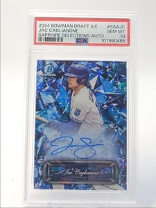 JAC CAGLIANONE 2024 BOWMAN CHROME SAPPHIRE SELECTIONS GEM AUTO PSA 10 Q3855 - Picture 1 of 2