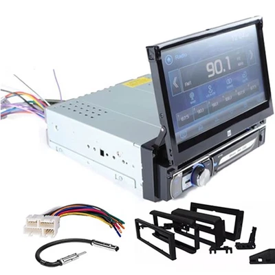 Dual 7" Flip-Up Screen CD/DVD AM/FM Car Stereo for 1998-2002 Chevy S10 Pickup - Image 1 of 4