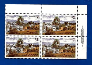 1972 CANADA Canadian 2 DUE DOLLARI Quebec blocco francobolli MNH targa 1 - Foto 1 di 1