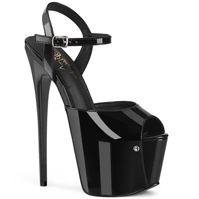 JUBILANT-09 Pleaser sandali donna stiletto tacco alto plateau vernice nera