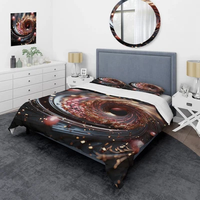 Designart "Espiral abstracta hipnótica dorada y rosa II" Foto 1 de 4