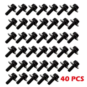 40 x Car Body Bolts Fastener Fender M6-1.0x 16mm Long- 10mm Hex- 17mm Washer - Picture 1 of 5