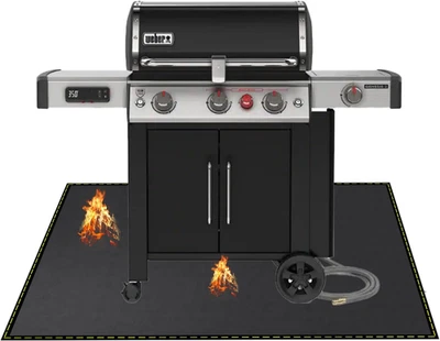 Alfombra de parrilla de barbacoa grande 48x30 pulgadas, almohadilla de piso a prueba de aceite impermeable ignífuga Foto 1 de 4