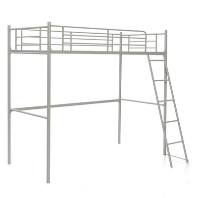 COSTWAY Metal Loft Bed Heavy-duty Steel Slats Support Loft Bed - Image 1 of 4