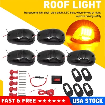 Amber Smoke Cab Roof Marker Lights For Dodge Ram 1500 2500 3500 4500 2003-2018 — 第 1/4 张图片